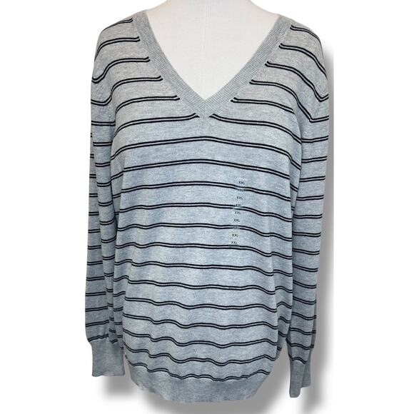 Worthington Women’s V Neck Lightweight Sweater, Gray, size XXL - Picture 2 of 11